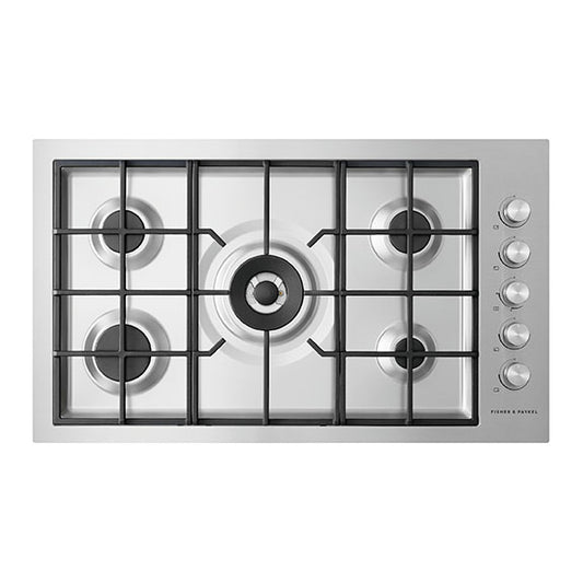 FISHERPAYKEL GAS COOKTOP BRUSHED STAINLESS STEEL 90CM