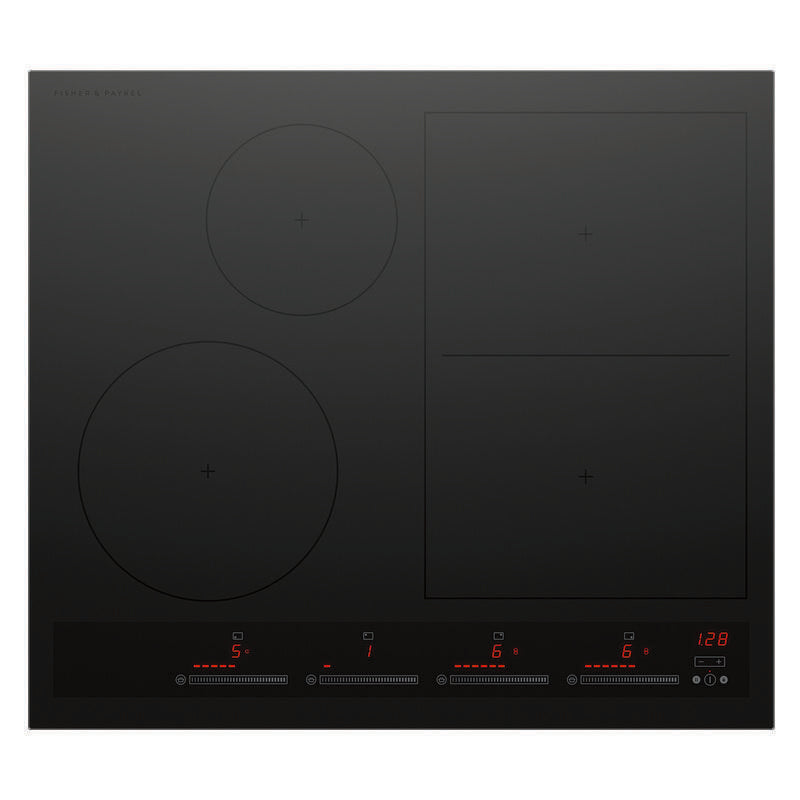 Fisher & Paykel 60cm 4 Zone Induction Cooktop: Smart Zone - Black (Series 7)
