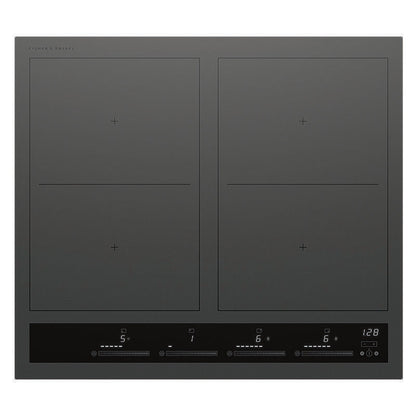 Fisher & Paykel 60cm 4 Zone Induction Cooktop: 2 Smart Zones (Series 7) - Grey