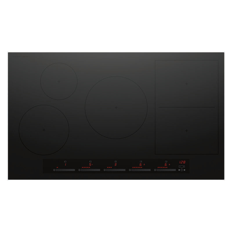 Fisher & Paykel 90cm 5 Zone Induction Cooktop: Smart Zone (Series 7) - Black