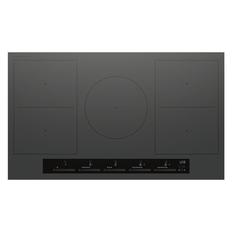 Fisher & Paykel 90cm 5 Zone Induction Cooktop: 2 Smart Zones (Series 7) - Grey