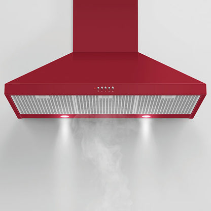FISHERPAYKEL CANOPY WALL RANGEHOOD RED 90CM