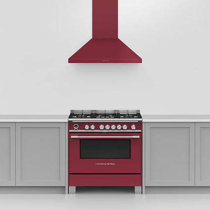 FISHERPAYKEL CANOPY WALL RANGEHOOD RED 90CM