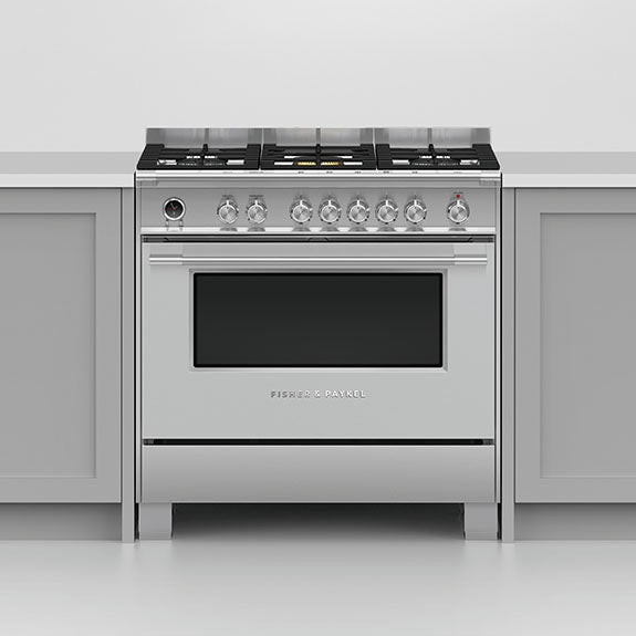 Fisher & Paykel 90cm Series 9 Classic 5 Burner Dual Fuel Pyrolytic Cooker