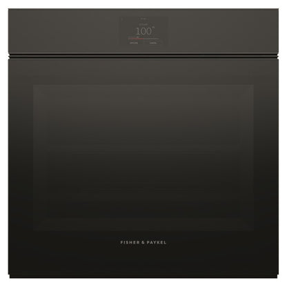 FISHERPAYKEL COMBINATION STEAM OVEN HANDLELESS BLACK GLASS 60cm