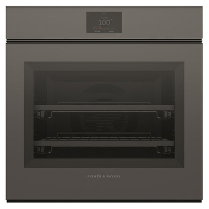 FISHERPAYKEL COMBINATION STEAM OVEN HANDLELESS GREY GLASS 60cm