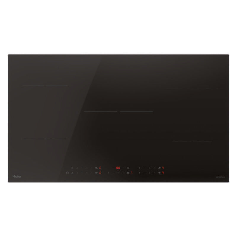 Haier 90cm 5 Zone Induction Cooktop with Low Current - Black Glass (300 Series)