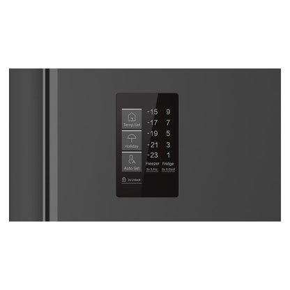 Haier 523L Side-by-Side Fridge Freezer with Water Dispenser - Black (300 Series)