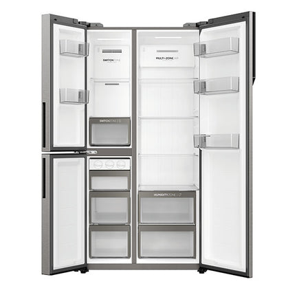 Haier 574L Side-by-Side Fridge Freezer - Satina