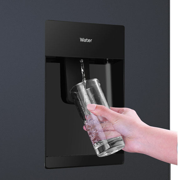 Haier 508L Quad Door Fridge Freezer with Water Dispenser - Black (600 Series)