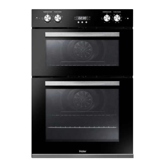Haier 60cm Built-In Double Oven with 7 Functions - Black (500 Series)