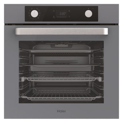 Haier 60cm Pyrolytic Built-In Oven with 12 Functions - Grey (500 Series)
