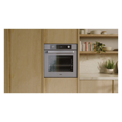 Haier 60cm Pyrolytic Built-In Oven with 12 Functions - Grey (500 Series)