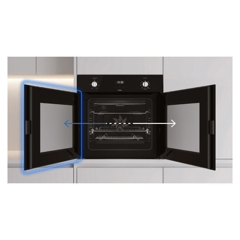 Haier 60cm Built-In Oven with 7 Functions - Black (300 Series)