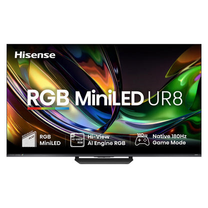 Hisense 85" UR8 Smart 4K RGB MiniLED AI TV (2026)