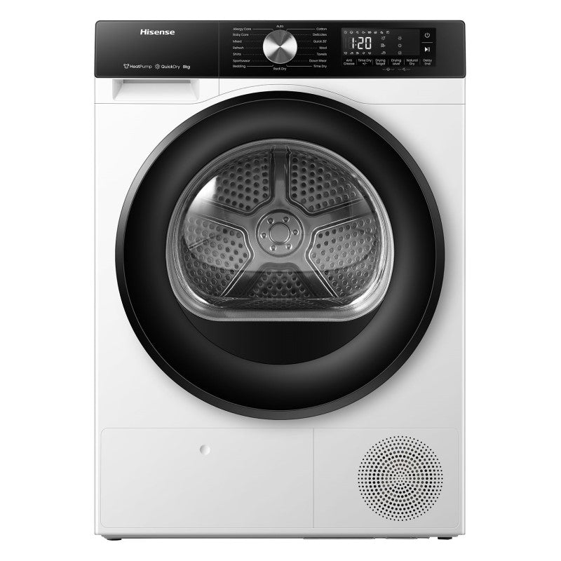 Hisense 8kg Heat Pump Condenser Dryer - White (Series 3)
