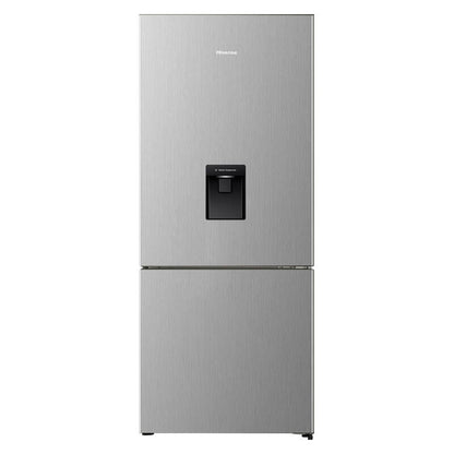 Hisense 415L Bottom Mount Fridge with Water Dispenser - Stainless Steel