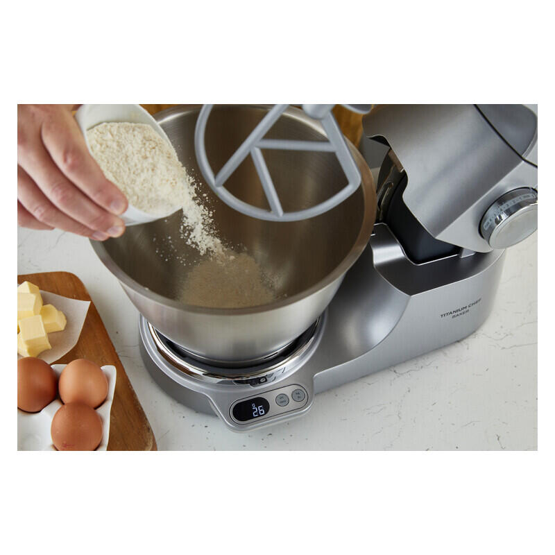 Kenwood 5L Titanium Chef Baker Stand Mixer - Silver