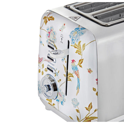 Laura Ashley Elvenden 2 Slice Toaster - White/Silver