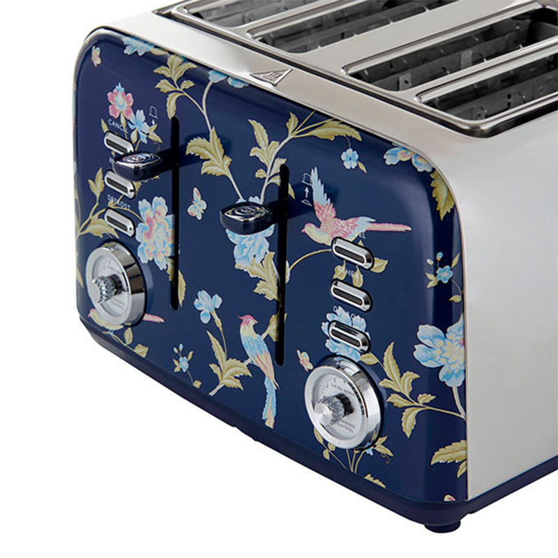 Laura Ashley Elvenden 4 Slice Toaster - Blue/Silver