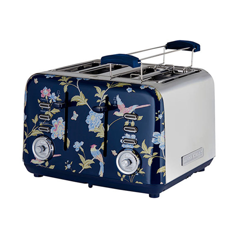 Laura Ashley Elvenden 4 Slice Toaster - Blue/Silver