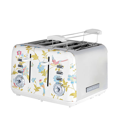 Laura Ashley Elvenden 4 Slice Toaster - White/Silver