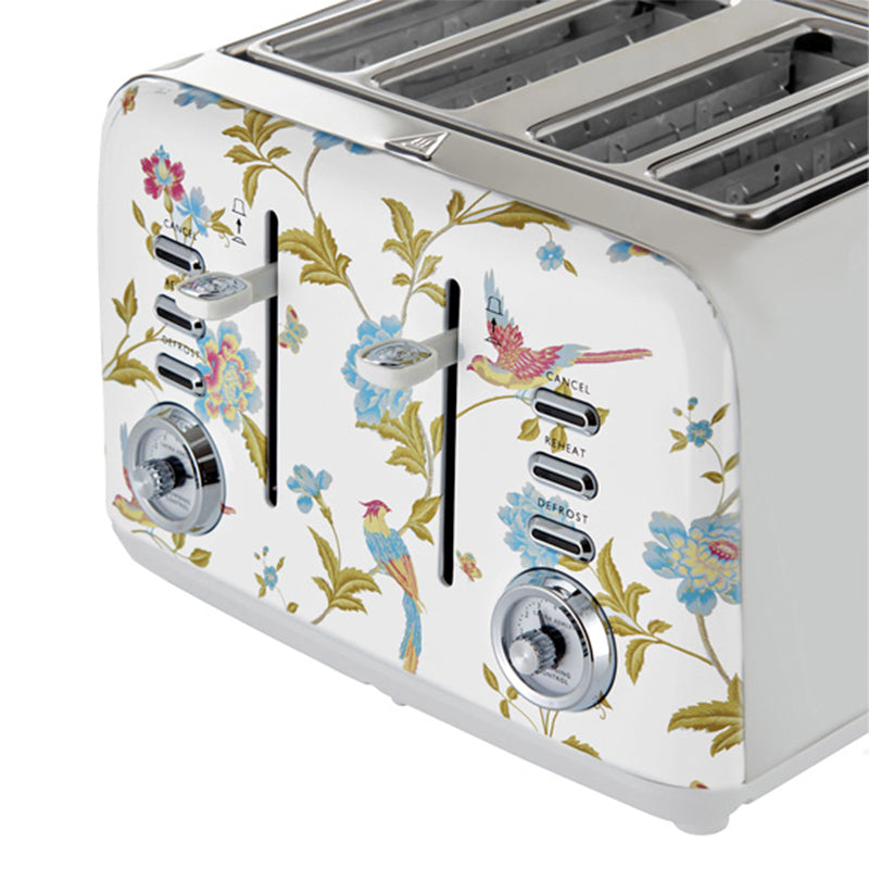 Laura Ashley Elvenden 4 Slice Toaster - White/Silver