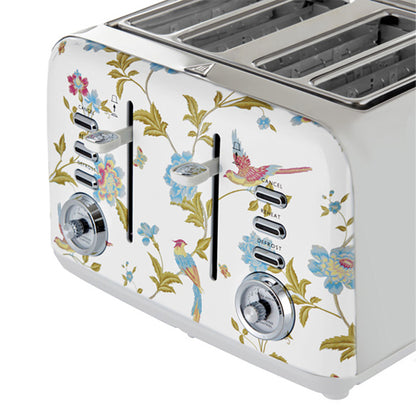 Laura Ashley Elvenden 4 Slice Toaster - White/Silver