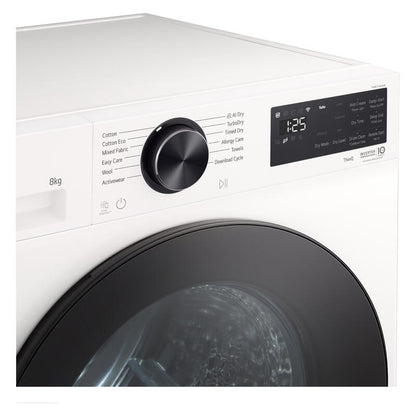 LG 8kg AI Heat Pump Condenser Dryer - White (Series 3)