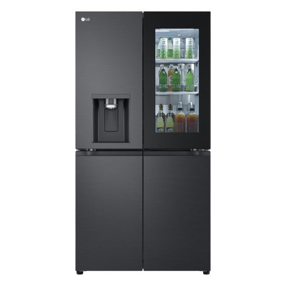 LG 850L Quad Door Fridge Freezer with Ice & Water Dispenser - Black (InstaView)
