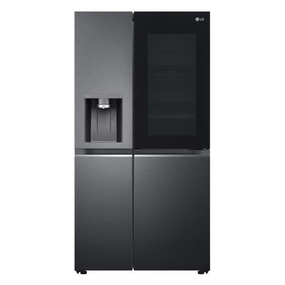 LG 635L Side-by-Side Fridge Freezer with InstaView - Matte Black