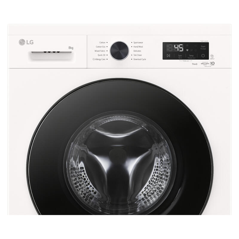 LG 8kg Front Load Washing Machine (Series 1) - Essence White