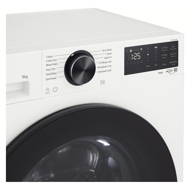 LG 8kg AI Front Load Washing Machine - White (Series 3)