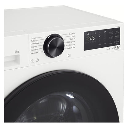LG 8kg AI Front Load Washing Machine - White (Series 3)
