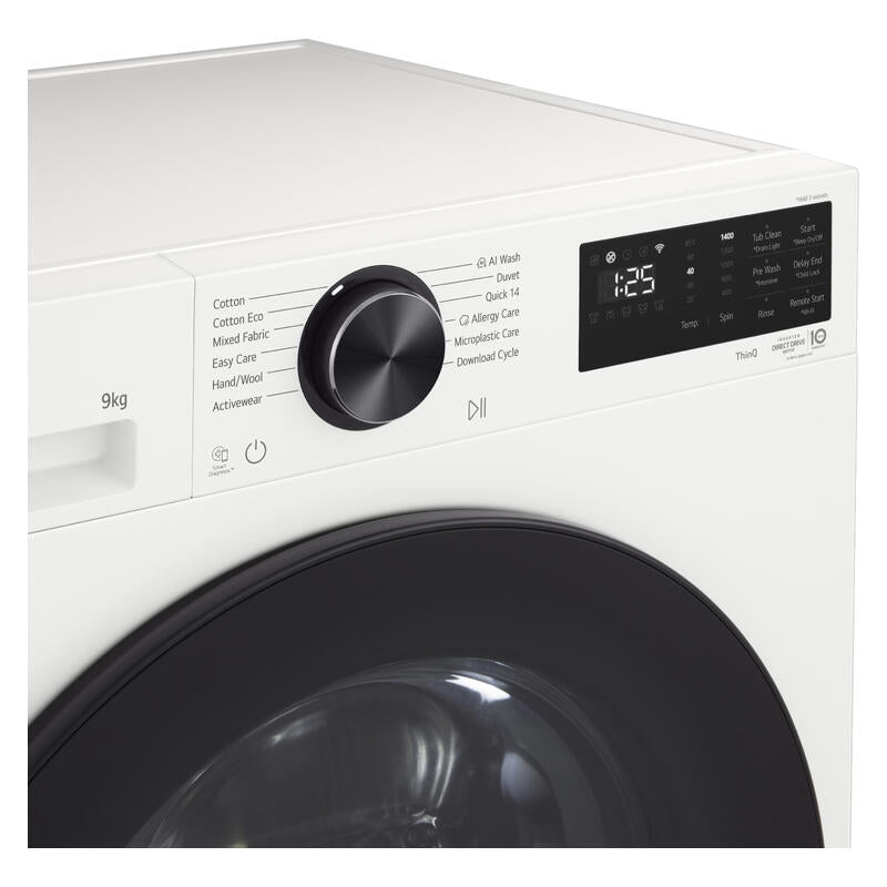 LG 9kg AI Front Load Washing Machine - White (Series 3)
