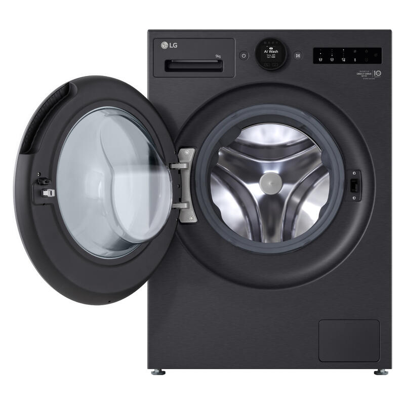 LG 9kg AI Front Load Washing Machine - Matte Black (Series 9)