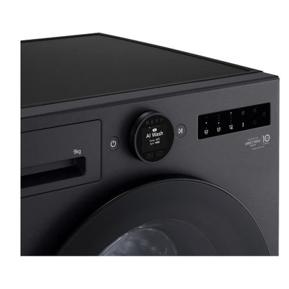 LG 9kg AI Front Load Washing Machine - Matte Black (Series 9)