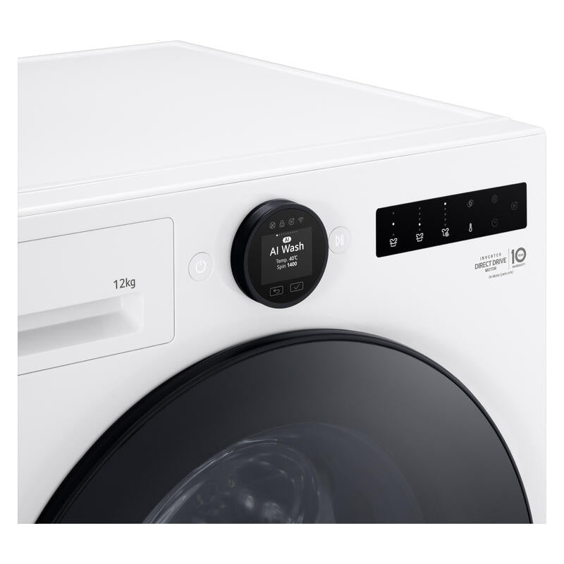 LG 12kg Smart AI Front Load Washing Machine - Essence White (Series 9)