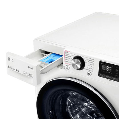 LG 12kg Front Load Washing Machine - White (Series 9)