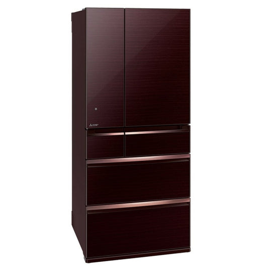 Mitsubishi Electric 700 Litre Multi-Drawer Glass Refrigerator - Dark Mahogany