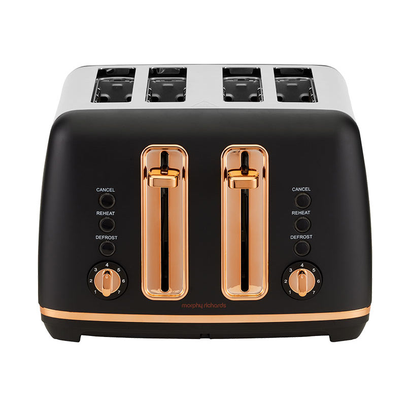 Morphy Richards Ascend 4 Slice Toaster - Rose Gold/Black