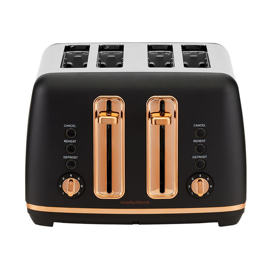 Morphy Richards Ascend 4 Slice Toaster - Rose Gold/Black
