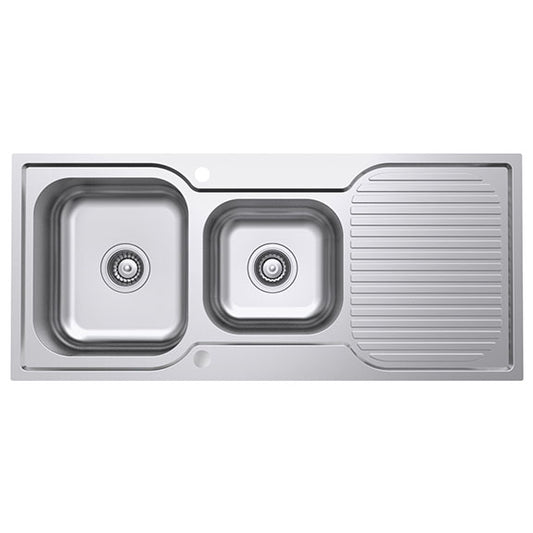 Norj 1 & 3/4 Bowl Top Mount Sink with Drainer - Stainless Steel