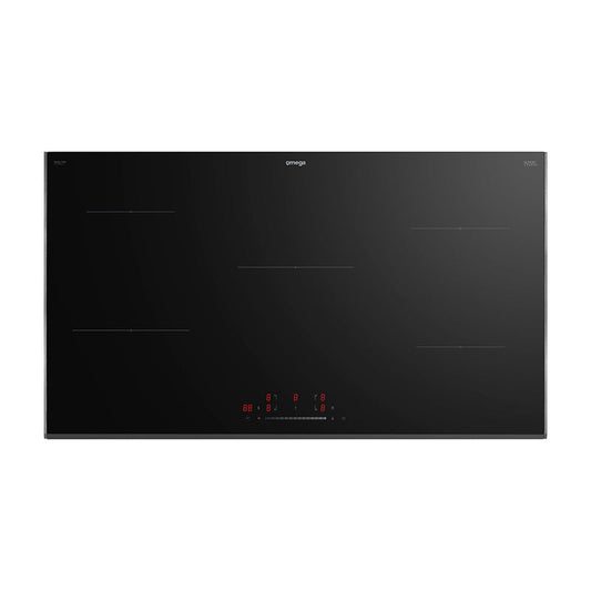 Omega 90cm 5-Zone Induction Cooktop - Black Glass
