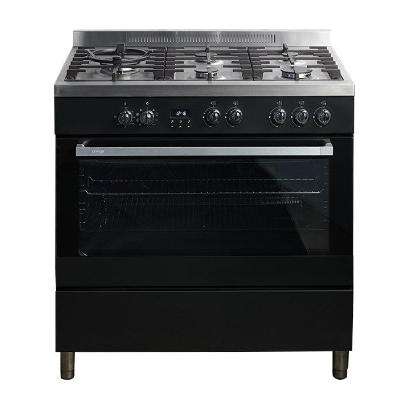 OMEGA DUAL FUEL UPRIGHT COOKER - BLACK 90cm