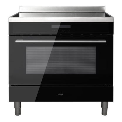 OMEGA INDUCTION FREE STANDING COOKER BLACK 90CM