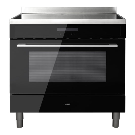 OMEGA INDUCTION FREE STANDING COOKER BLACK 90CM