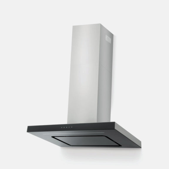 ROBINHOOD CANOPY RANGEHOOD BLACK GLASS/STAINLESS STEEL 90cm