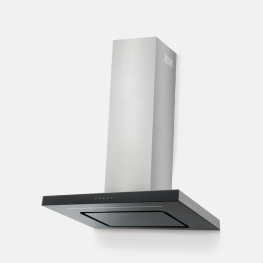 ROBINHOOD CANOPY RANGEHOOD BLACK GLASS/STAINLESS STEEL 90cm