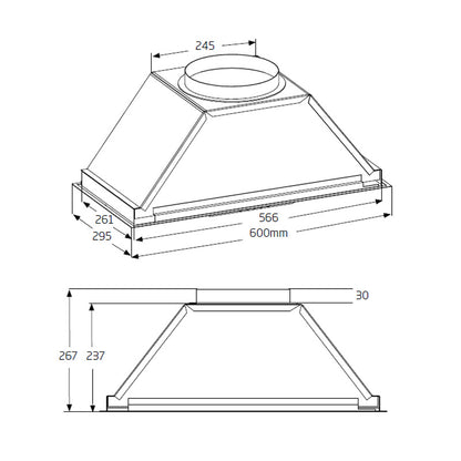 SCHWEIGEN SILENT UNDERMOUNT RANGEHOOD MODERATE COOKING 60cm